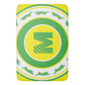 Initiaal voor groene alligator Crocodile Gator Badmat (Voorkant Verticaal)