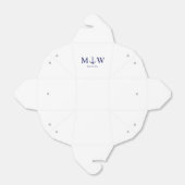 Initiaal voor het binden van zeemansblauw-monogram bedankdoosjes (Uitgevouwen)