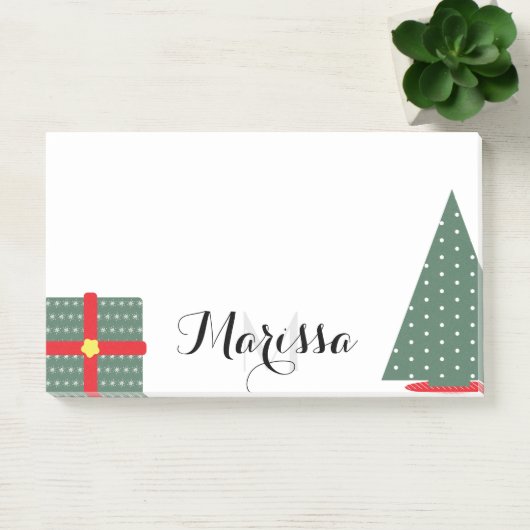 Initiaal voor kerstbomen en Cadeaus Post-it® Notes (Kantoor)