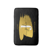 Initiaal voor modern zwart-witscript badmat (Voorkant Verticaal)