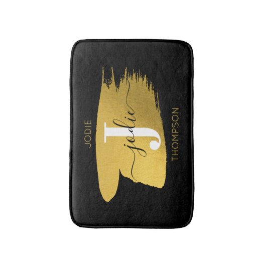 Initiaal voor modern zwart-witscript badmat (Voorkant Verticaal)