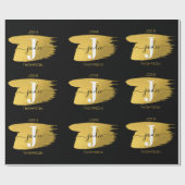 Initiaal voor modern zwart-witscript cadeaupapier (Vlak)