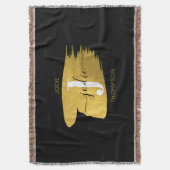 Initiaal voor modern zwart-witscript deken (Voorkant Verticaal)