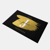 Initiaal voor modern zwart-witscript deurmat (Schuin)