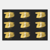 Initiaal voor modern zwart-witscript inpakpapier vel (Voorkant)