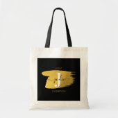 Initiaal voor modern zwart-witscript tote bag (Voorkant)