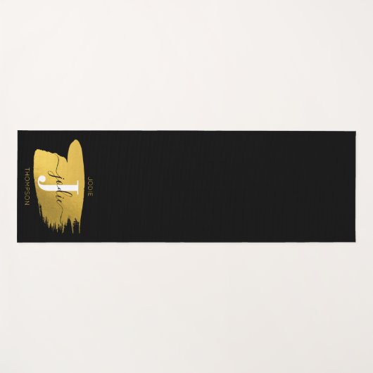 Initiaal voor modern zwart-witscript yogamat (Voorkant (horizontaal))