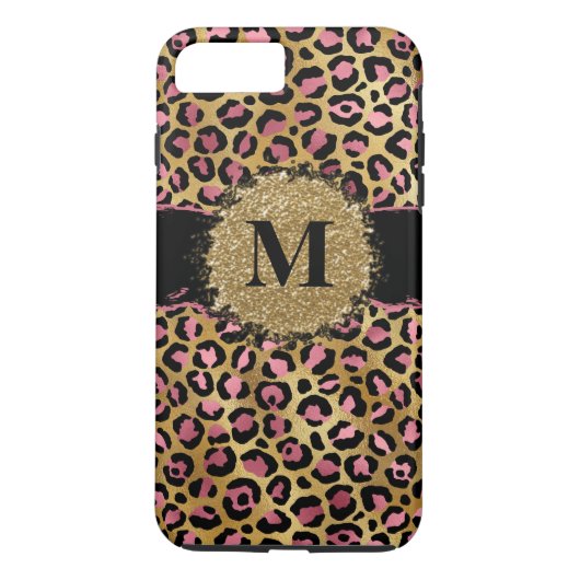 Initiaal voor roze en goudglitter Case-Mate iPhone case (Achterkant)