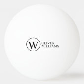 Initiaal W (bewerkbaar) Cirkel Monogram Pingpongbal (Achterkant)