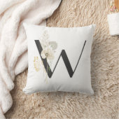 Initiaal W met zachte kleur Wilde bloemen Kussen (Deken)