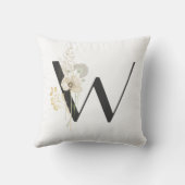 Initiaal W met zachte kleur Wilde bloemen Kussen (Achterkant)