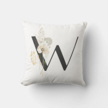 Initiaal W met zachte kleur Wilde bloemen