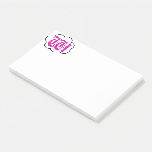 Initiaal W Monogram Post-it Nota's Post-it® Notes (Schuin)