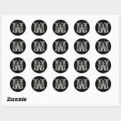 Initiaal W Ronde Sticker in zilver (Vel)