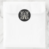 Initiaal W Ronde Sticker in zilver (Tas)