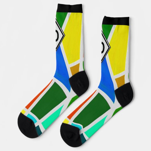 Initiaal wijzigen, driehoek Geometrische kunstkleu Sokken (Links)