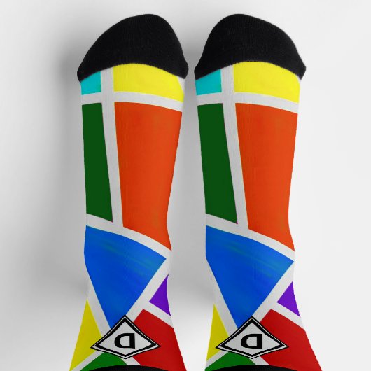 Initiaal wijzigen, driehoek Geometrische kunstkleu Sokken (Top)