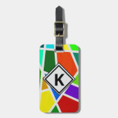 Initiaal wijzigen, driehoeken voor geometrische ku bagagelabel (Voorkant verticaal)