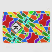 Initiaal wijzigen, driehoeken voor geometrische ku golfhanddoek (Horizontaal)