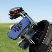 Initiaal wijzigen, geometrische driehoeken, zwart  golfheadcover (Insitu)