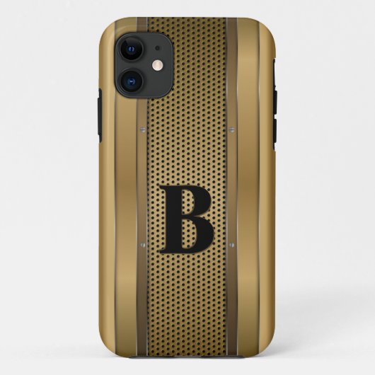 Initiaal wijzigen, gouden bruine tan getextureerd Case-Mate iPhone case (Achterkant)