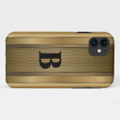Initiaal wijzigen, gouden bruine tan getextureerd Case-Mate iPhone case (Achterkant (horizontaal))
