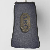 Initiaal wijzigen, leder in lederen badge er grijs golfheadcover (Draai 90)