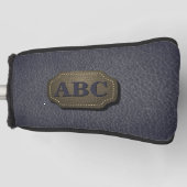 Initiaal wijzigen, leder in lederen badge er grijs golfheadcover (Voorkant)