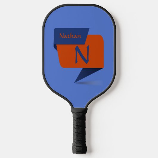 Initiaal wijzigen, naam Blauw Oranje Bruin toevoeg Pickleball Paddle (Voorkant)