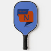 Initiaal wijzigen, naam Blauw Oranje Bruin toevoeg Pickleball Paddle (Achterkant)