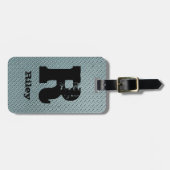 Initiaal wijzigen Naam grijze stalen Bord toevoege Bagagelabel (Voorkant horizontaal)