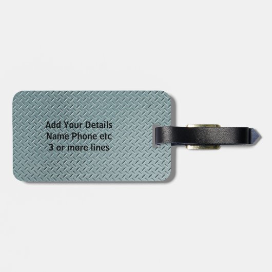 Initiaal wijzigen Naam grijze stalen Bord toevoege Bagagelabel (Achterkant horizontaal)