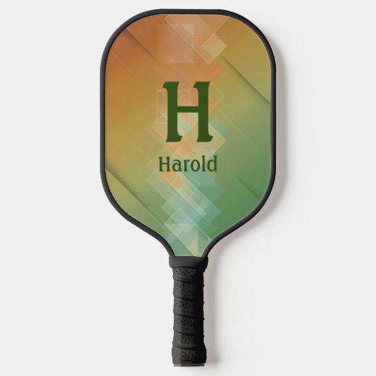 Initiaal wijzigen, naam groen toevoegen aan bruin pickleball paddle (Voorkant)