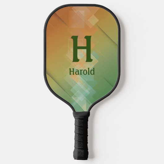 Initiaal wijzigen, naam groen toevoegen aan bruin pickleball paddle (Achterkant)