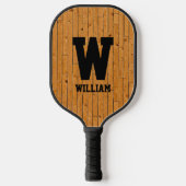 Initiaal wijzigen, naam toevoegen, Brown Wood Pane Pickleball Paddle (Voorkant)