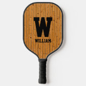 Initiaal wijzigen, naam toevoegen, Brown Wood Pane Pickleball Paddle (Achterkant)