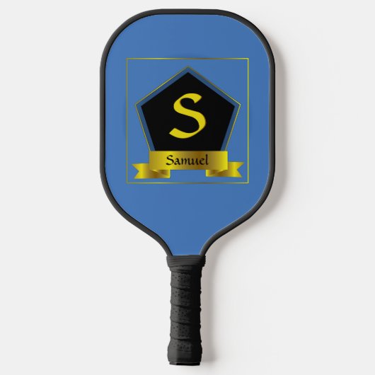 Initiaal wijzigen, naam toevoegen, Gold Shield Rib Pickleball Paddle (Achterkant)