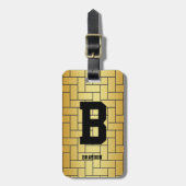 Initiaal wijzigen Naam toevoegen Goudbruin Brick D Bagagelabel (Voorkant verticaal)