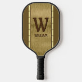 Initiaal wijzigen, naam toevoegen, Metal Brown Pickleball Paddle (Achterkant)