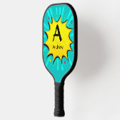 Initiaal wijzigen, naam toevoegen, Pop Art Aqua Bl Pickleball Paddle (Links)