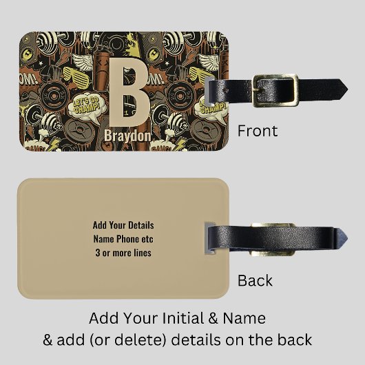 Initiaal wijzigen, Naam toevoegen (verwijderen), G Bagagelabel