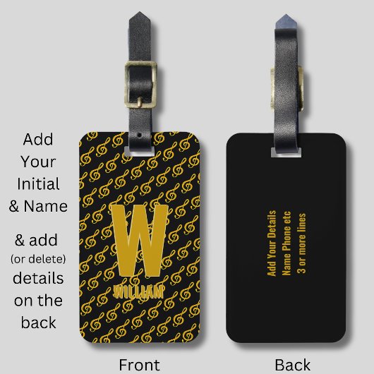 Initiaal wijzigen, Naam toevoegen (verwijderen), M Bagagelabel