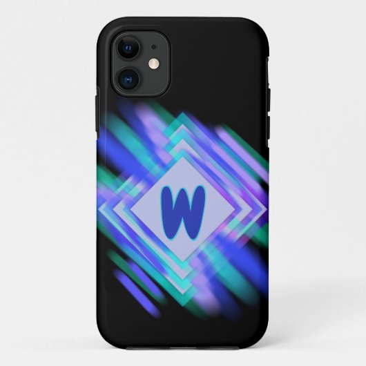 Initiaal wijzigen, Soft Blue Aqua Diamonds Case-Mate iPhone Case (Achterkant)