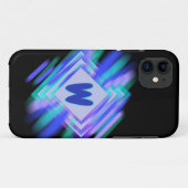 Initiaal wijzigen, Soft Blue Aqua Diamonds Case-Mate iPhone Case (Achterkant (horizontaal))