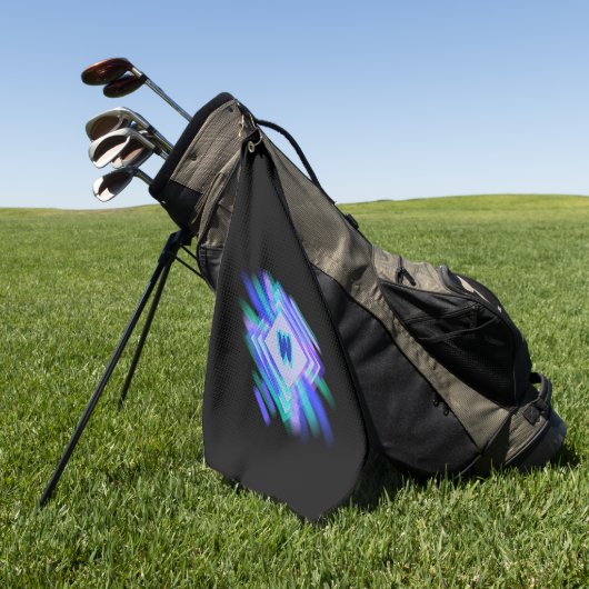 Initiaal wijzigen, Soft Blue Aqua Diamonds Golfhanddoek (Groen)