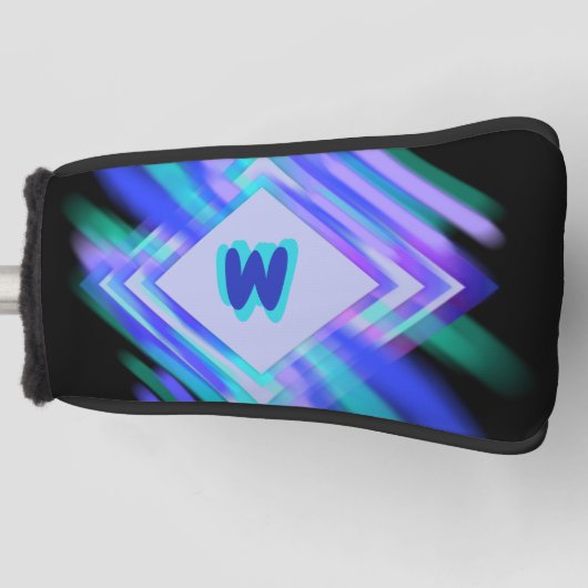 Initiaal wijzigen, Soft Blue Aqua Diamonds Golfheadcover (Voorkant)
