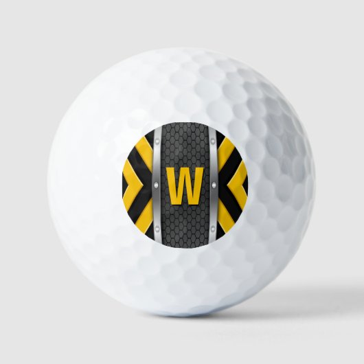 Initiaal wijzigen, veiligheidsgeel en zwart golfballen (Voorkant)