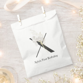 Initiaal X met zachte kleurenbloem Bedankzakje