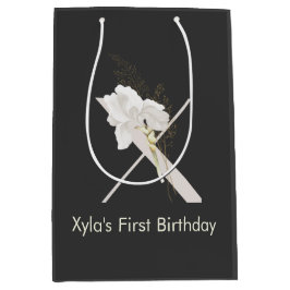 Initiaal X met zachte kleurenbloem Medium Cadeauzakje