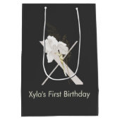 Initiaal X met zachte kleurenbloem Medium Cadeauzakje (Achterkant)